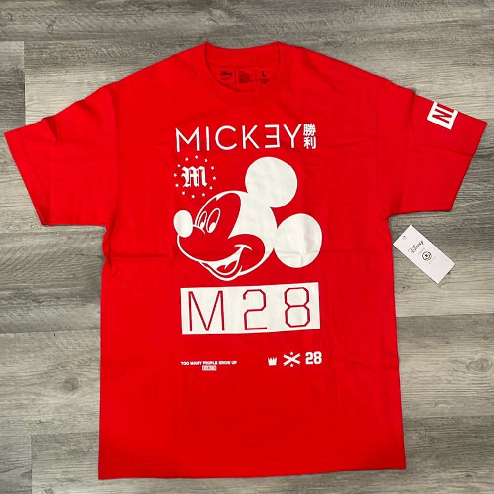 Disney x NEFF Collaboration Men’s Mickey Mouse Red T-shirt — Size Large